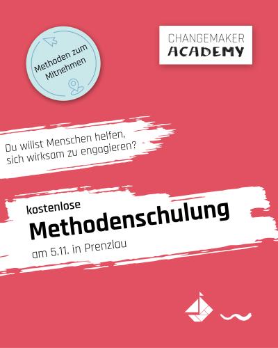 Roter Hintergrund mit Schrift zur Methodenschulung